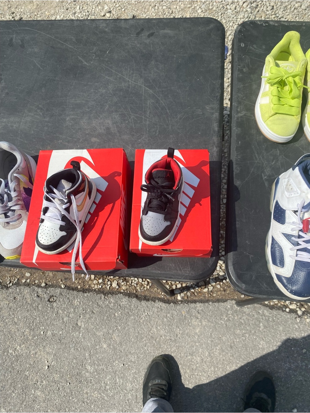 Jordan Kids Black, White & Red Low-Top Sneakers
